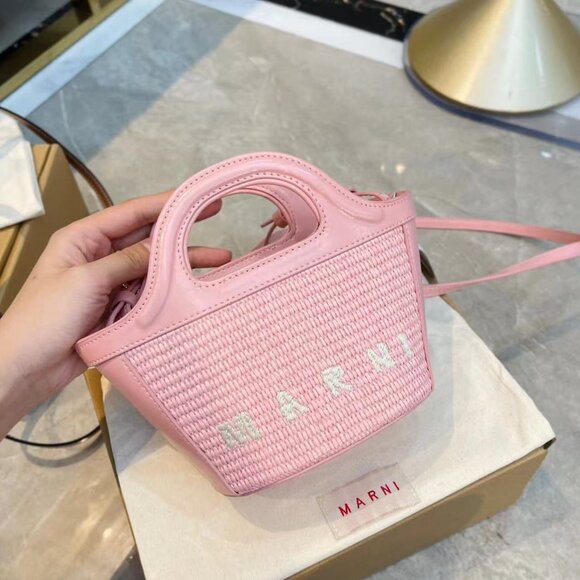 ✨MARNI Micro Tropicalia 2way Handbag Shoulder Bag Pink - Picture 1 of 4